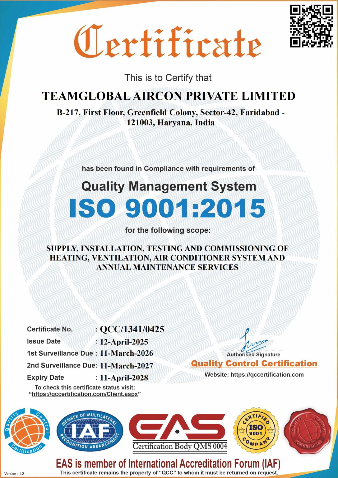 ISO 9001:2015 Certification